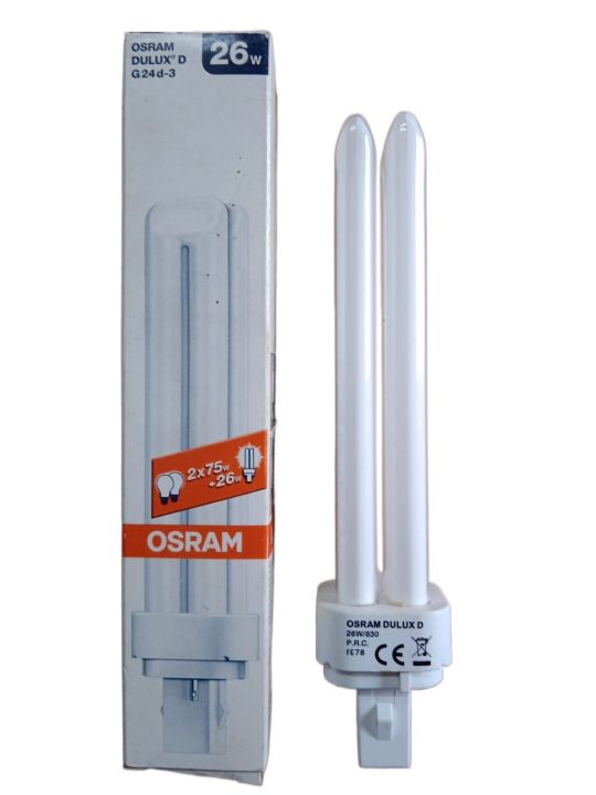 OSRAM DULUX D 26W 830 CFL Warm White, Powerful Compact Fluorescent Lamp Perfect for Large Room Lighting With Long Service Life